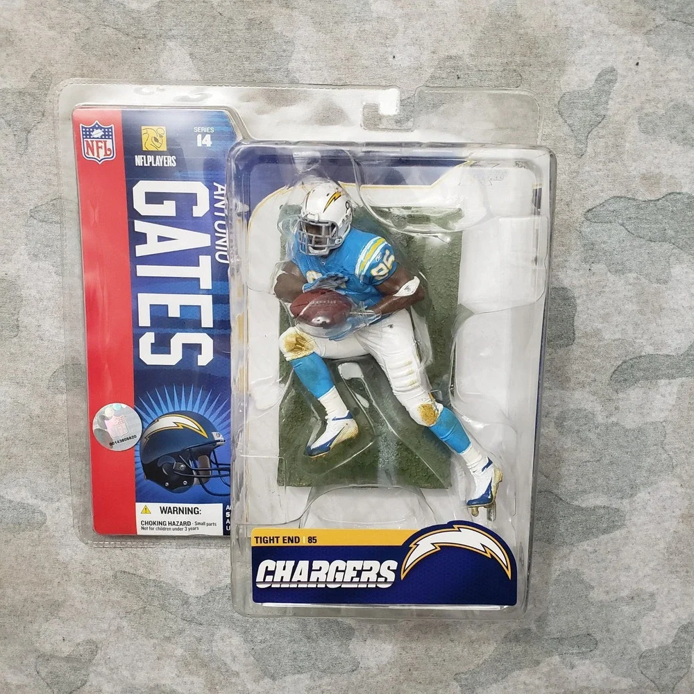 Vintage McFarlane Antonio Gates Action Figure Blue NFL Series 14 Chargers Toy